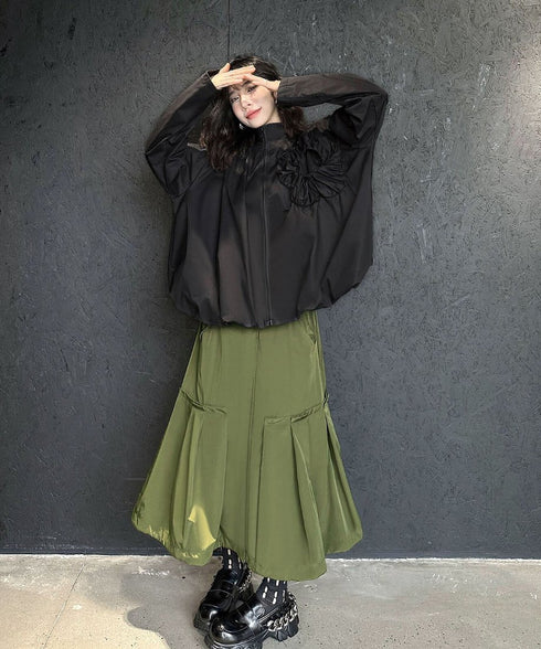 Drawstring Flower Jacket