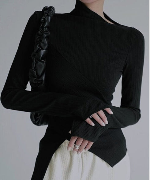 Diagonally Neck Asymmetry Top