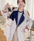 Stripe Short Trench Coat