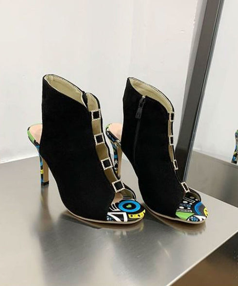 Square Stone High Heels