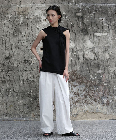 Gathered Round Neck Top