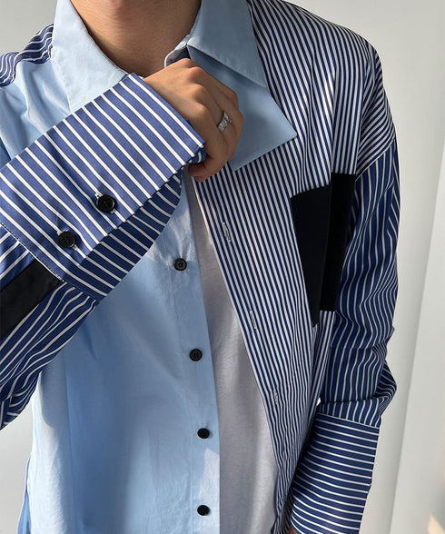 Stripe Blocking Shirt