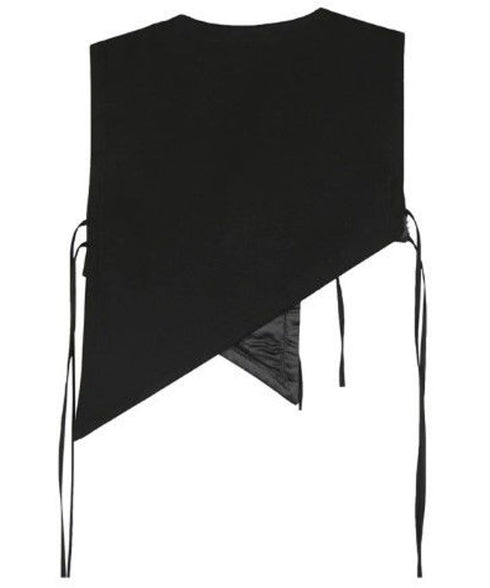 Check x black asymmetric vest