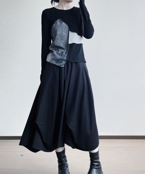 Boat-neck Blocking Top