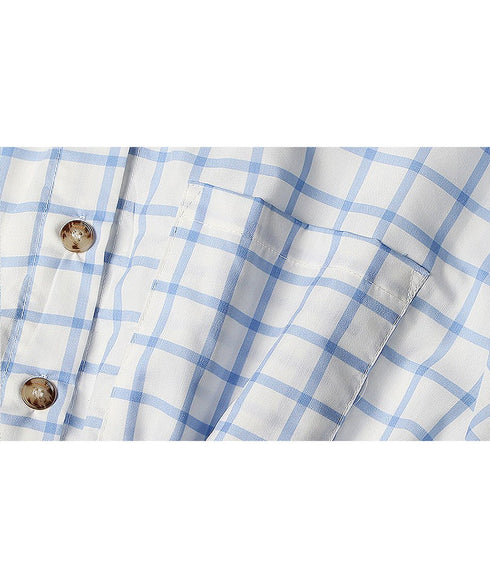 Plaid Obi Belted Check Shirt