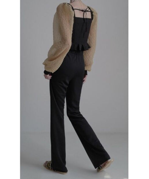 Square-neck Patchwork Top