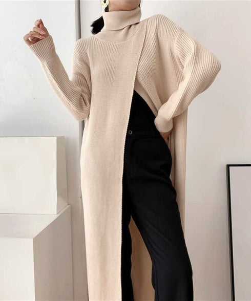 Long Knit Drape Sweater