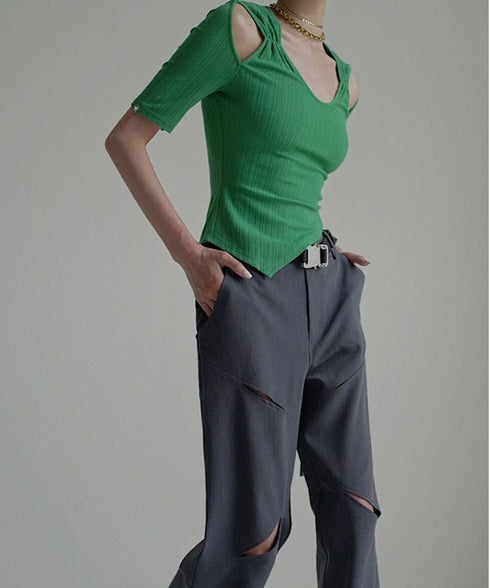 Cut-out Asymmetry Top