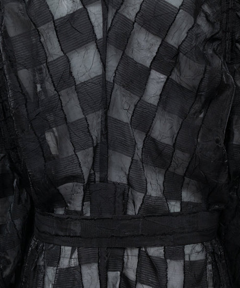 Sheer Check Long Coat