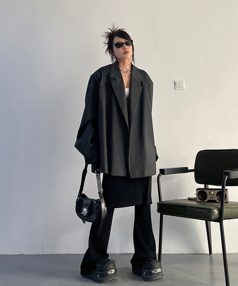 Stripe Buttonless Jacket