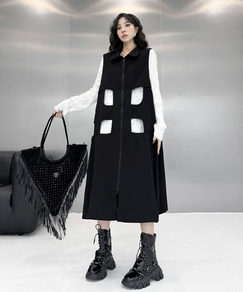 Square Cutout Long Vest