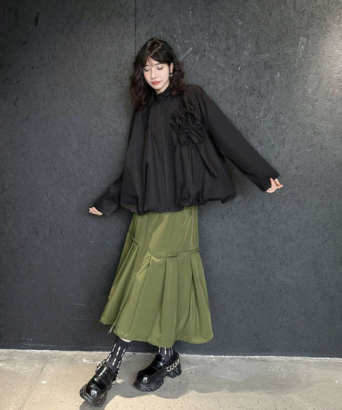 Drawstring Flower Jacket