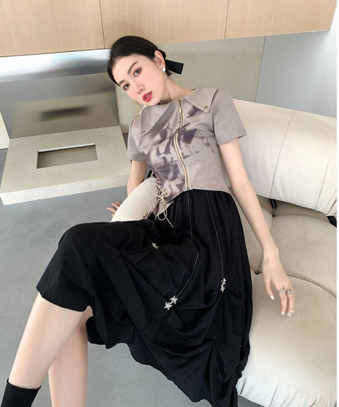 Star Charm Drawstring Balloon Skirt