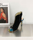Square Stone High Heels