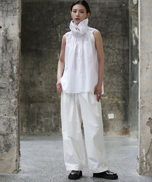 Gather Stand Collar Blouse