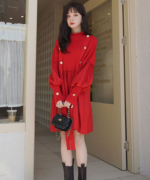 Lantern Sleeve Dress