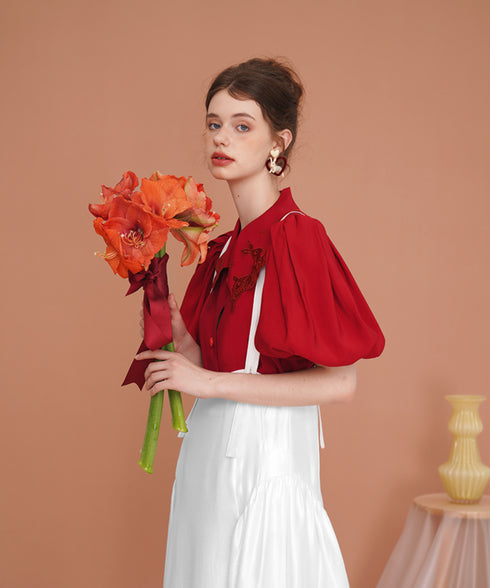 Rabbit Balloon Sleeve Blouse