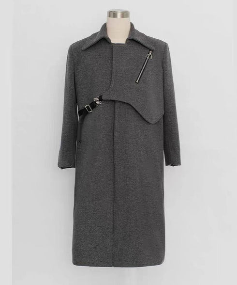 Layered Zip Long Coat