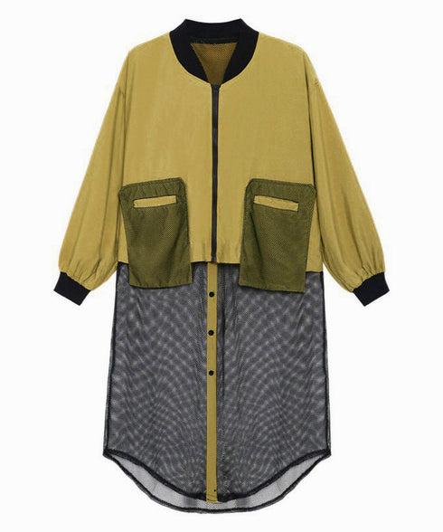 網狀開關拉鍊開襟衫