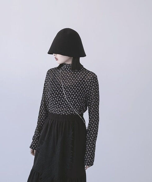 Star Mesh Turtleneck Top