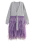 Ruffle Tulle Long Cardigan