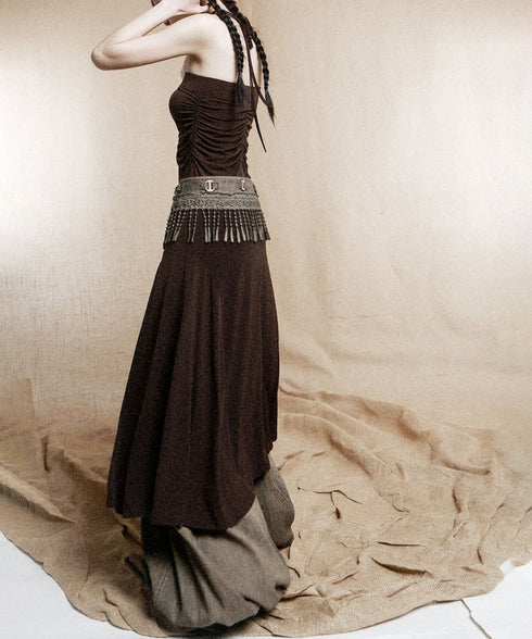 Tassel Belt Lantern Pants