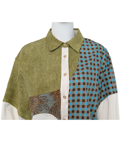 Patchwork Pattern Mix Shirt