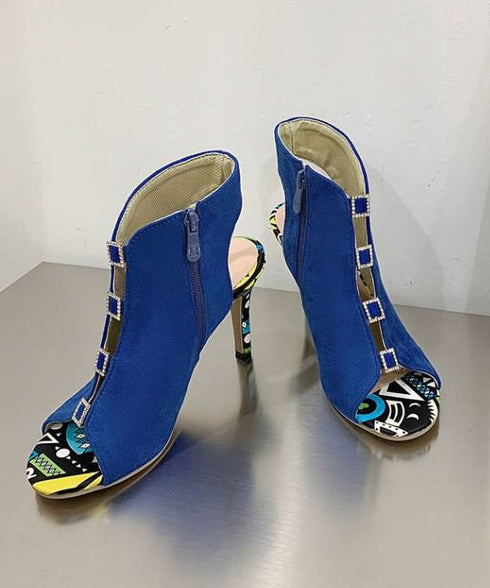 Square Stone High Heels