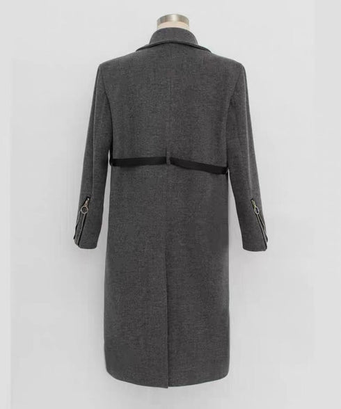 Layered Zip Long Coat