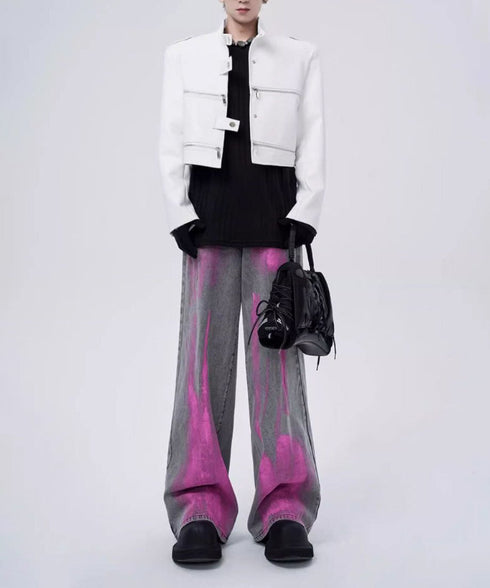 Paint Graphic Wide Denim