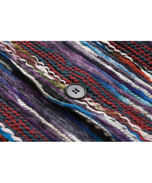 Multicolor Wavy Knit Cardigan