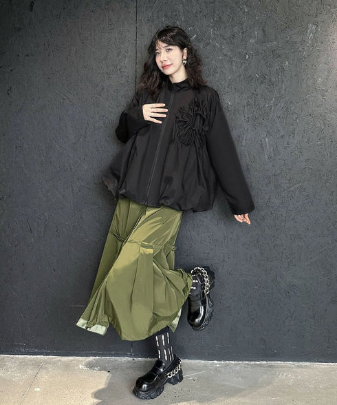 Drawstring Flower Jacket