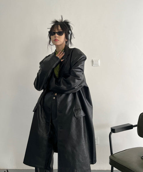 Oversized Faux Leather Jacket