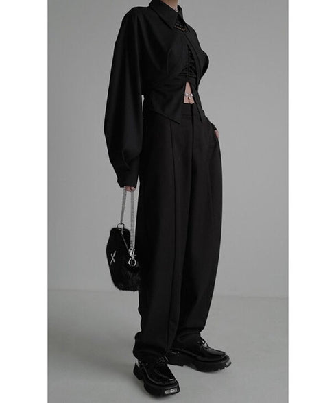 Round Tail Cropped Blouse