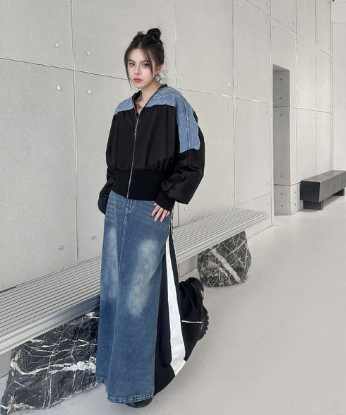 Collarless Zip Jacket