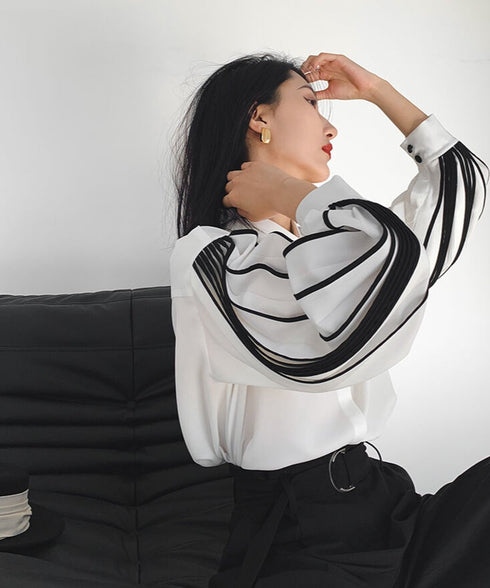 Pleated Sleeve Blouse