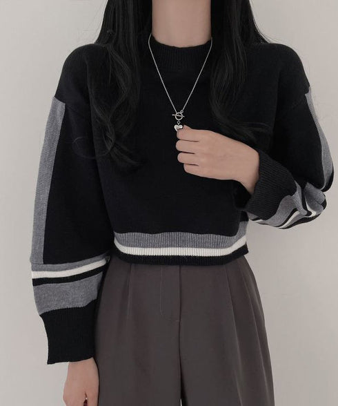 Colorblock Knit Pullover