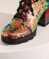 Holographic Sequin Chunky Boots