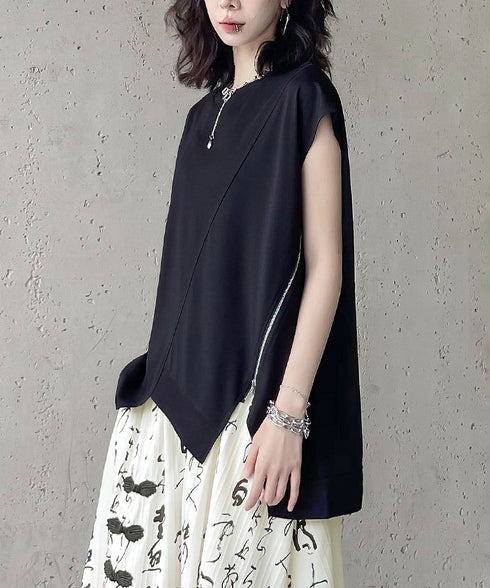 Drop Shoulder Zipper Top