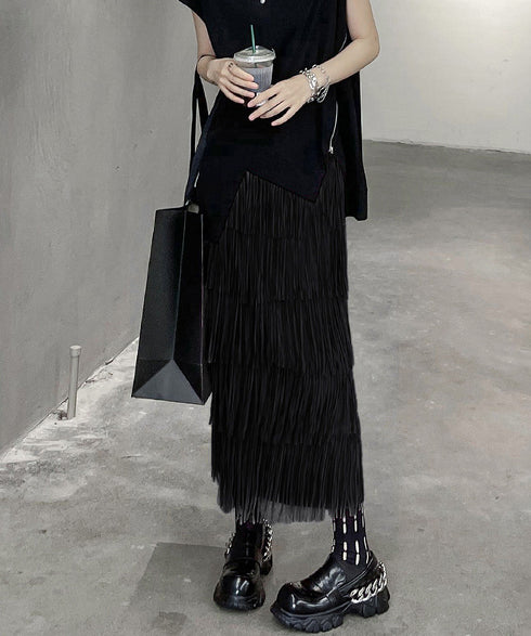 Fringe Tiered Skirt