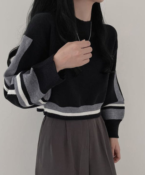 Colorblock Knit Pullover