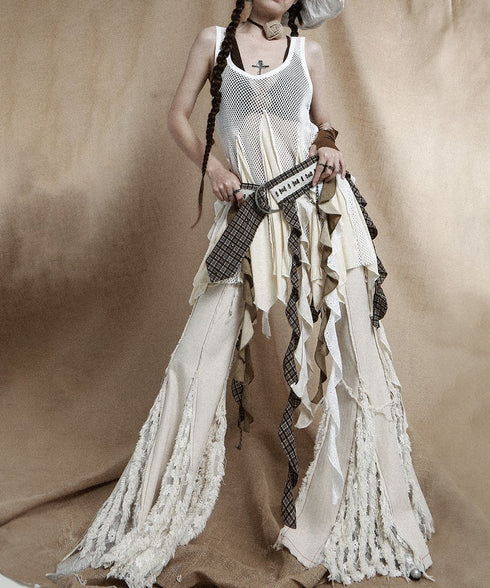 Untrimmed Bootcut Pants