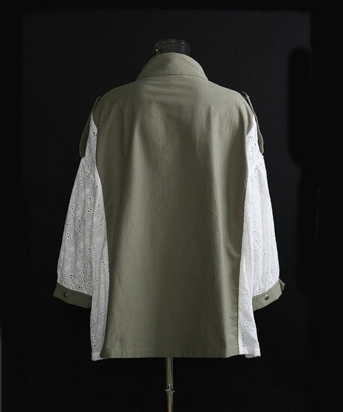 Lace Switching Short Coat