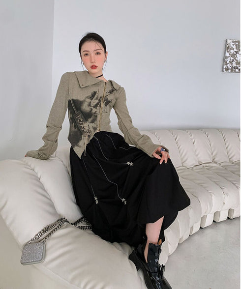 Star Charm Drawstring Balloon Skirt