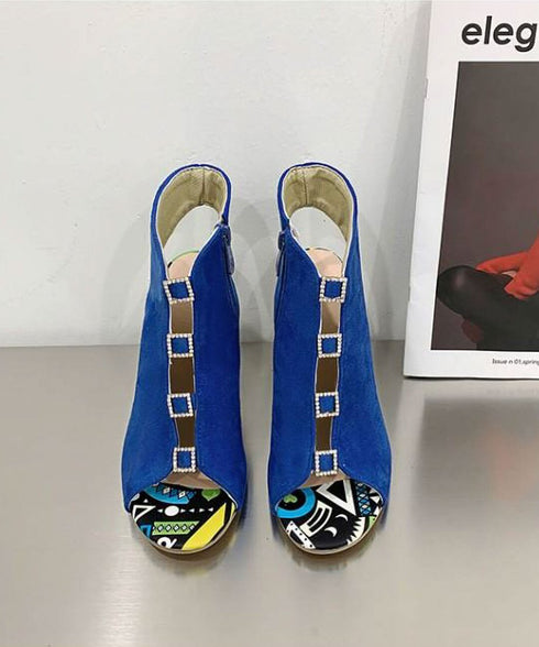 Square Stone High Heels