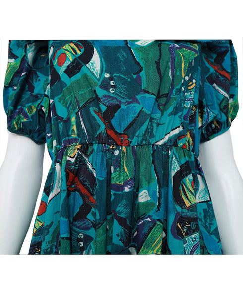 Retro Cassette Print Dress