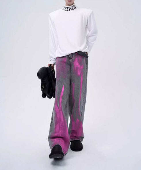 Paint Graphic Wide Denim