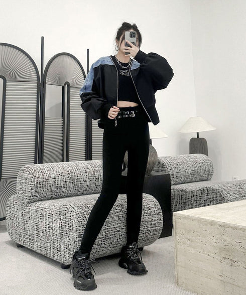 Collarless Zip Jacket