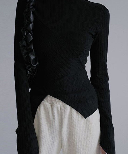 Diagonally Neck Asymmetry Top