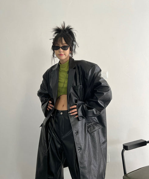 Oversized Faux Leather Jacket